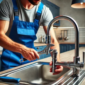 Un manitas en Valencia reparando una fuga de agua en un grifo